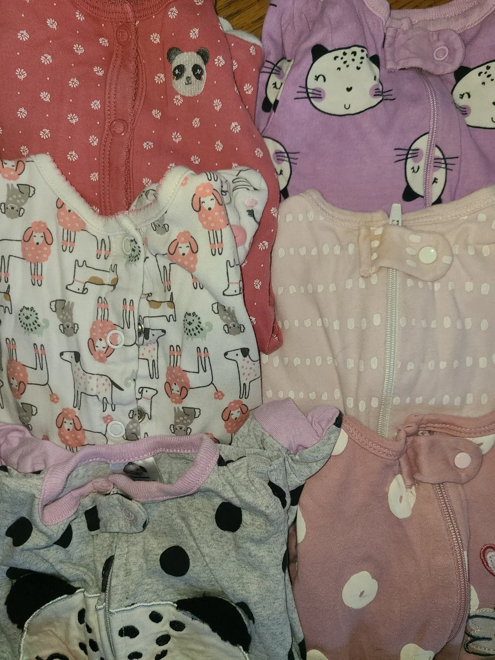 14 Baby Girl Sleepers- Newborn - Picture 3 of 6